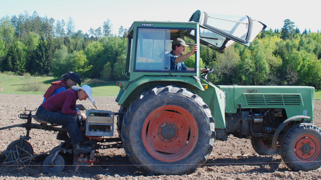 Traktor auf dem Riegenhof Traktor auf dem Biohof